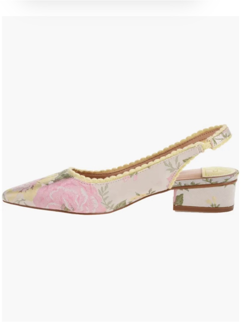 Chinese Laundry Pastel Floral Embroidered Scalloped Slingback Flats - Size 9.5